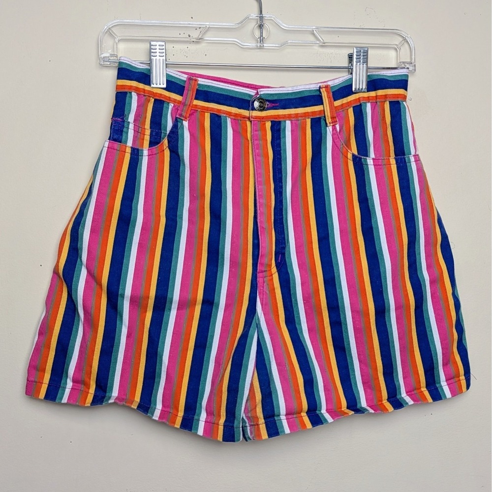 Vintage Limited Jeans Striped 90s Denim Shorts Youth Girls Size 14